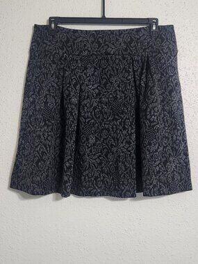 NWT Loft Outlet Women's Black and Gray Pleated Benson Skirt Size 16 w/back zip